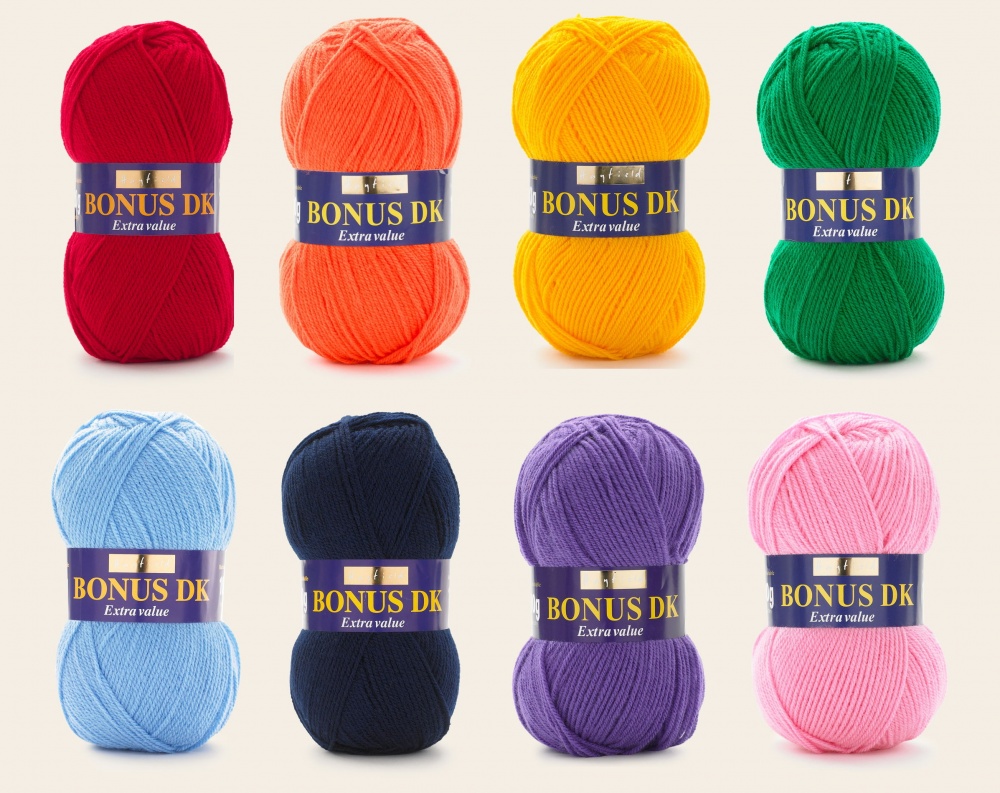 Rainbow Pack Hayfield Bonus DK Yarn Sirdar 100g - 8 Ball Bundle